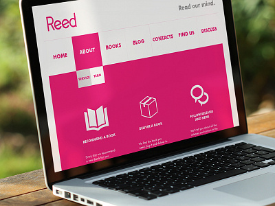 Reed for readers. First EX in web design. menu screen site web