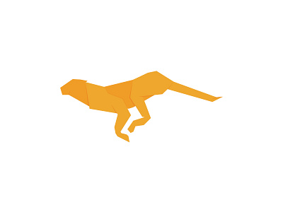 Cheetah cheetah flat logo origami vector