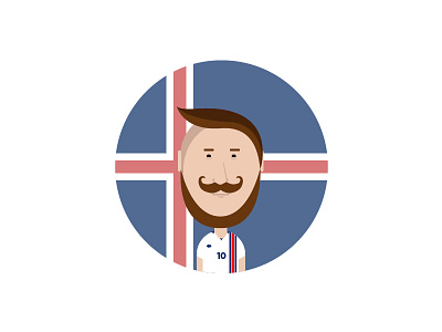 Thank you, Iceland. flat football hipster iceland illustration moustache