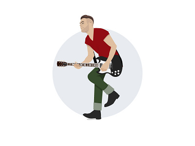 Rock'n'Rollin' 30mic drive guitar guitarist illustration music rocknroll