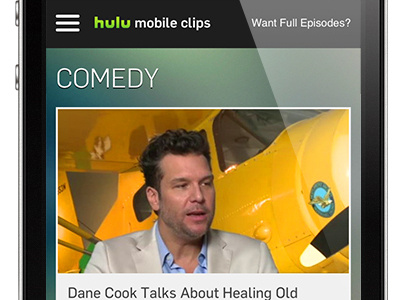 Hulu Mobile Clips filter mobile responsive ui ux