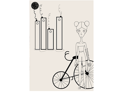 Gvantsa town ai alien art blackandwhite design dribbble girl illustrator moon photoshop ps tool town