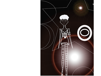 Gvantsa town II alien animation art blackandwhite cosmos dribbble girl illustration illustrator light photoshop stars