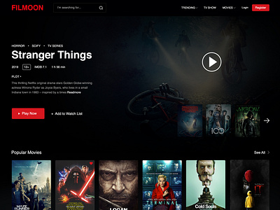 Movie OTT service UI | Home page