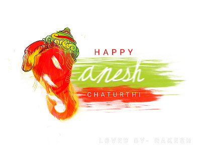 Wish you all happy ganesh chaturthi! art digital art line art flat ganesh god