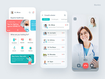 Telemedicine Mobile App appointment call chat consultant design doctor doctor appointment doctorapp health care healthcare icon lists medical message online patient telemedicine ui ux video