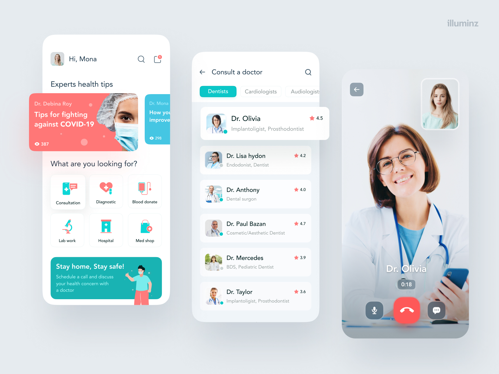 Telemedicine Mobile App by Mona Pathania for illuminz on Dribbble