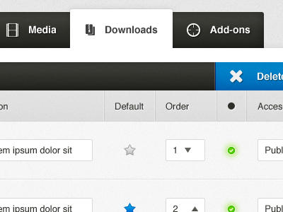eCommerce Media Manager ui ecommerce table