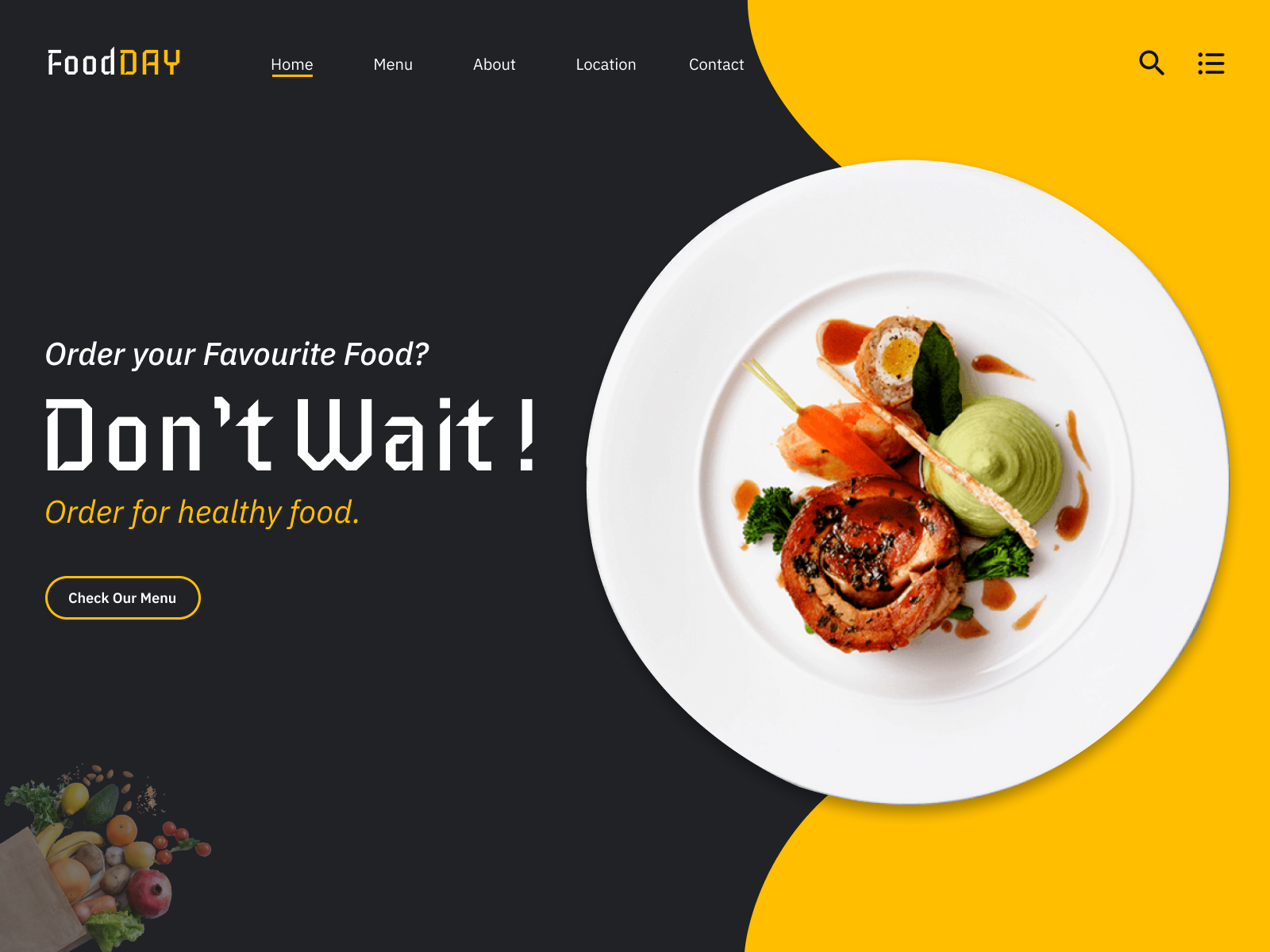 Food Website Mockup by Hardeep Kaur on Dribbble