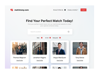 Matrimonial website design ui ui ux
