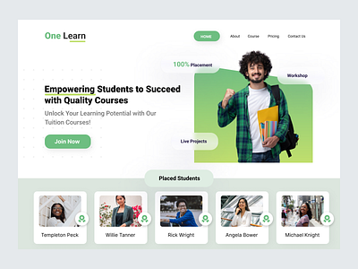 Educational institute landing page design design ui ux web