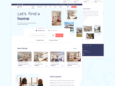 Real estate landing page colorful design design web designideas homepage landing page landing page design minimal minimalism minimalist product design realestate trend trendy design ui ux web webdesign website design