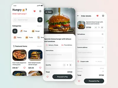 Food delivery app UI app app design app screen application colorful delivery delivery app delivery app design design designideas food food app food delivery ui ux