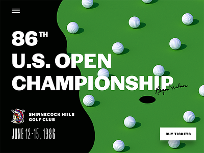 U.S. Golf Championship design development golf landing promo shop sport ui ux website