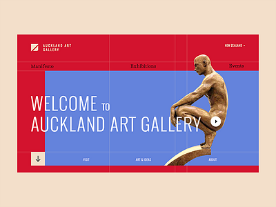Auckland Art Gallery art color interface minimal promo typography ui ux web