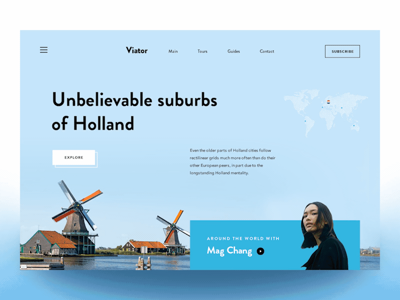 Viator Travel Slider animation city landscape nature tourism travel trip ui ux web