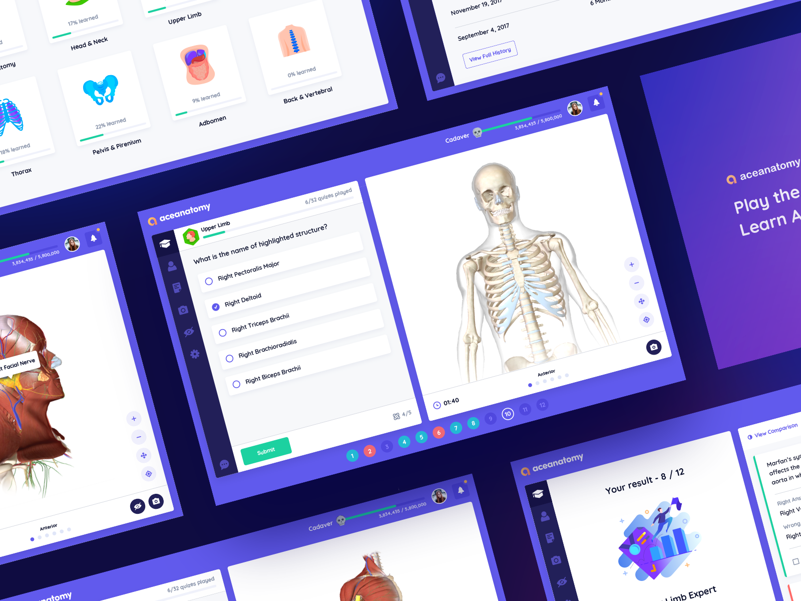 Ace Anatomy Quiz App by HALO LAB on Dribbble