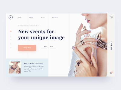 Scent of a woman color fashion interface minimal perfume promo solid typography ui ux web