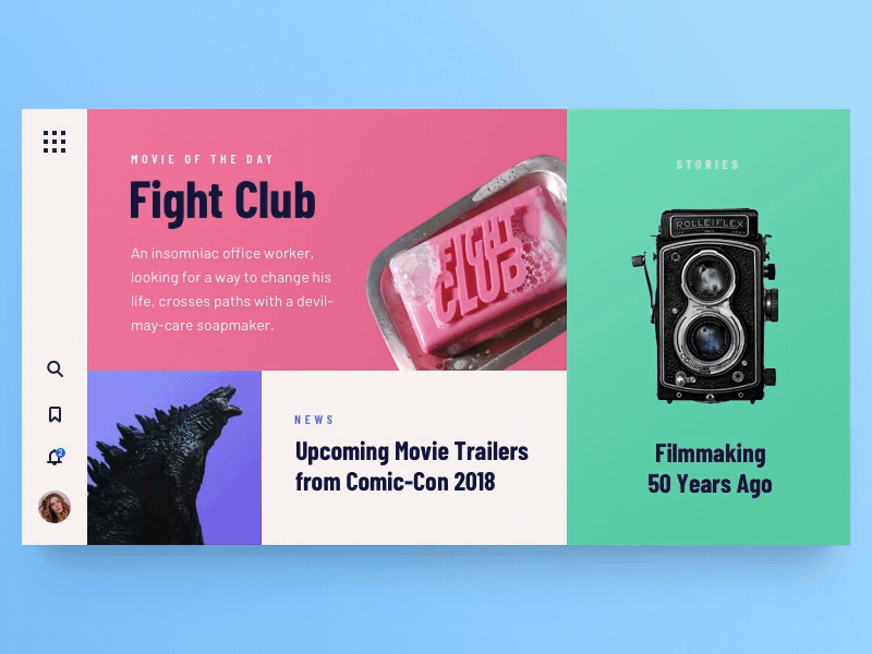 Blog Animation Concept animation blog club color fight movie post ui ux web