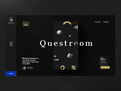 🎲 Questroom Concept black layout minimal noise quest room ui ux web white