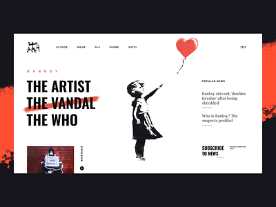 🎈Banksy Art art banksy black design gallery halolab interaction interface layout minimal motion promo ui ux web website white