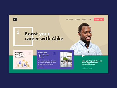 Alike Career Agency Concept app application career color internship job mobile profession ui ux workshop