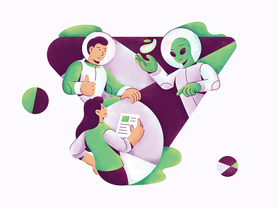 Worldwide Team Collaboration Illustration