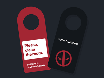 Deadpool Business Card - Door Hanger branding businesscard deadpool dribbbleweeklywarmup logo playoff print red typo typogaphy vector warmup weekly challenge weekly warm up