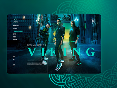 Assassins Creed Valhalla Website Redesign adobexd app design assassinscreed celtic dailyui dailyuichallenge dribbblers fantasy gameui gaming gfxmob graphicdesignui reebok user experience userexperience userexperiencedesign userinterfce valhalla vikings website