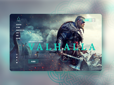 Assassins Creed Valhalla assassin assassinscreed dailyui dailyuichallenge design dribbblers game gameui graphicdesignui user experience userexperience website