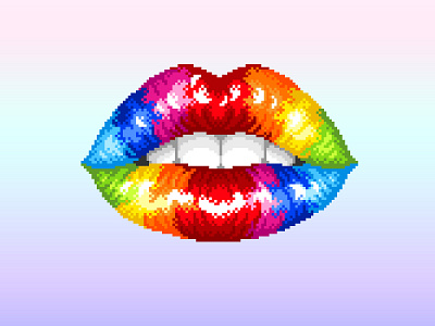 Pixel Art art colors design gradient graphicdesign illustration lips photoshop pixel art pixelart pixelartist rainbow
