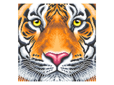 Pixel Art Illustration animal cat design gradient graphicdesign illustration pixel art pixelart pixelartist pixels tiger tigerillustration