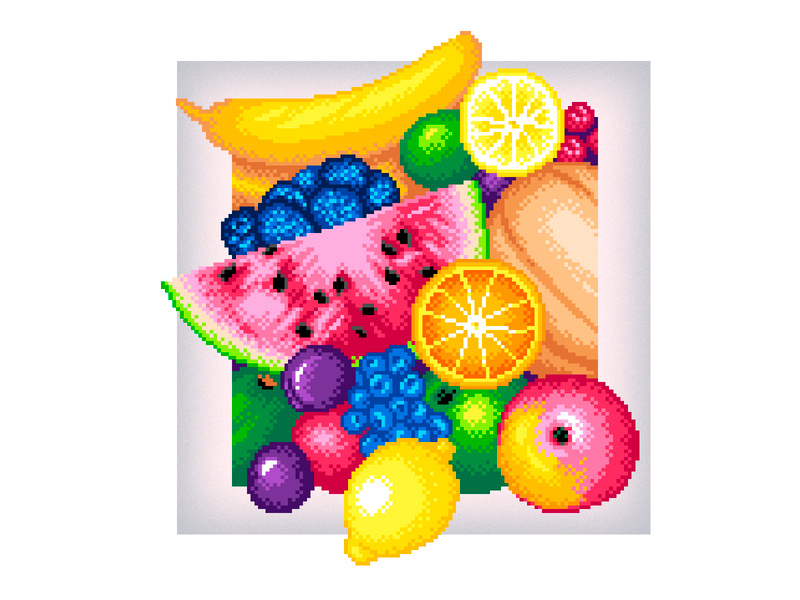 pixel art fruit pixel art fruit