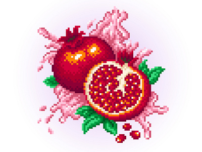 Pixel Art design food fooddesign foodillustration fruit fruit illustration fruits app garnet graphic illustration juice pixelart pixelartist pixels red