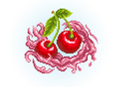 Pixel Art cherry design food food app food illustration fruit app fruit illustration fruits graphicdesign illustration illustration art juice pixelart pixelartist pixels