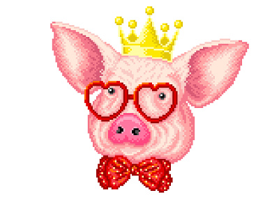 Pixel Art animal animal illustration character design graphicdesign illustration illustration art king pig pink pixel art pixelart pixelartist pixels