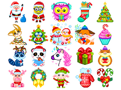 Christmas Pixel Art character design christmas christmas illustration design graphicdesign illustration illustration art pixel art pixelart pixelartist pixels