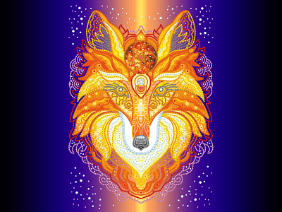 Illustration "Flame fox" abstract design character design digital illustration fox fox illustration graphicdesign illustration illustration art vector vector illustration vectorart