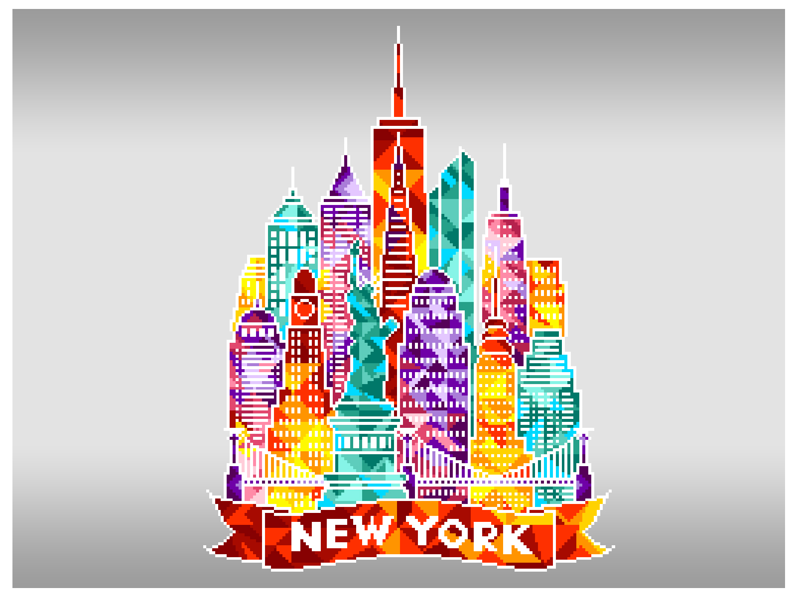 New York City. Pixel art. colorful design digital art graphicdesign illustration illustration art n.y.c. new york new york city pixel art pixel artist pixel perfect pixels
