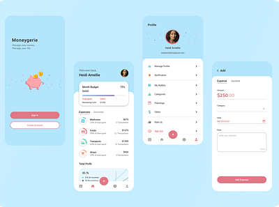 Moneygerie app daily ui design finance app money ui ui design uiux uiux design ux