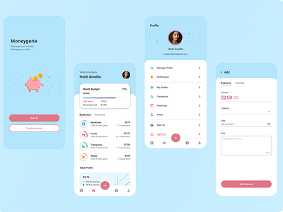 Moneygerie app daily ui design finance app money ui ui design uiux uiux design ux