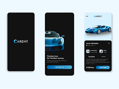 Carent app car car rental app concept dailyui design minimal ui ui design uiux uiux design ux