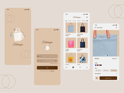 Totebagia app bag concept dailyui design onlineshop totebag ui ui design uiux uiux design ux