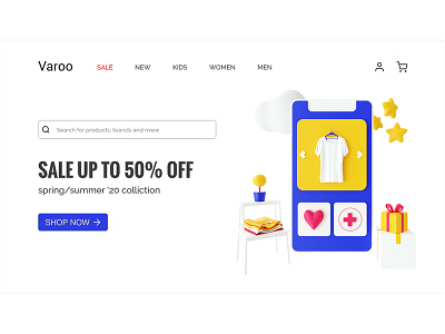 e-commerce 3d Illustration 3d illustration blender 3d branding e commerce hero illustration landing page ui web web illustration website