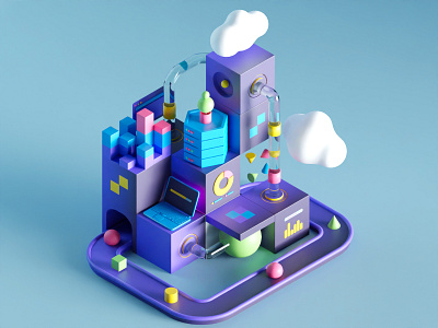 Cloud IT  3d illustration