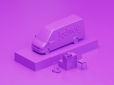 Van 3D illustration