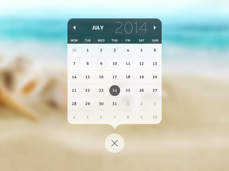 Calendar Popup by Rohit Sharma on Dribbble