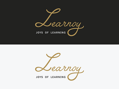 Learnoy gold handwritten illustrator learning logo print typography