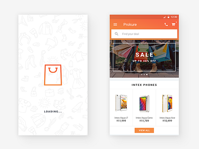 Prokure - Shopping App deal mobile prokure sale search shopping shopping app splash screen ui