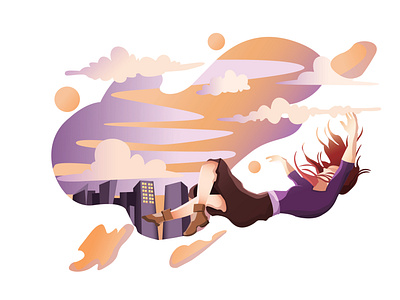 Falling from the sky @artwork @design @illustration art color colorful flat style flatstyle gradient illustration art vector vector illustration